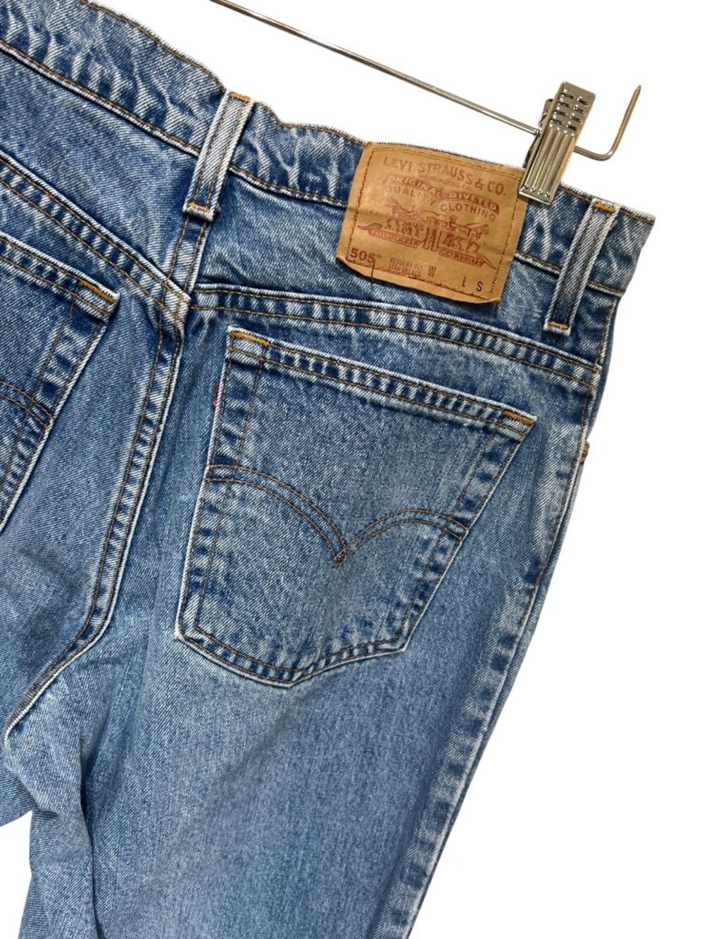 Levis 505 Regular Fit Straight Leg Jeans 11 Short Vintage 90s USA Denim Classic